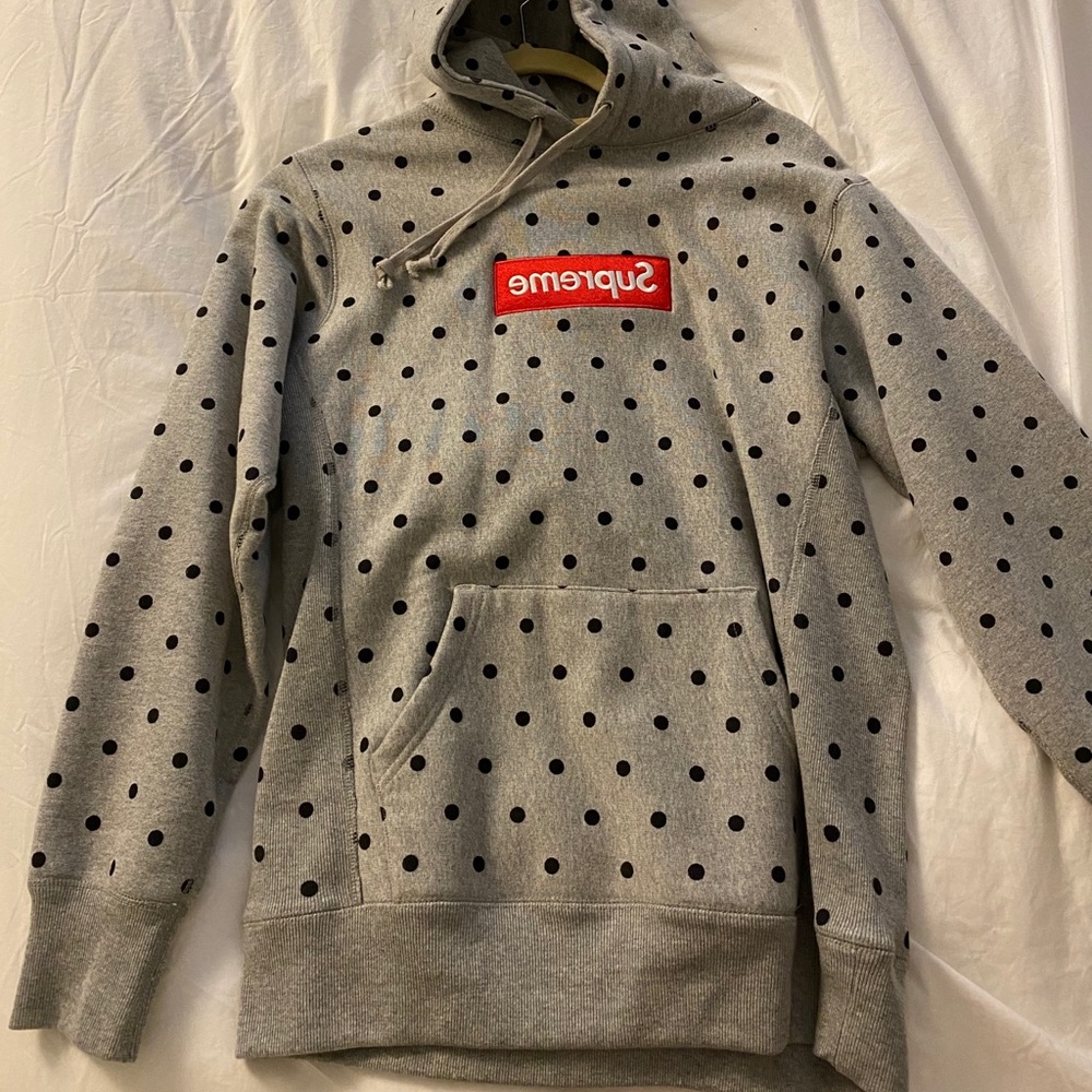 Supreme X CDG polka dot box logo hoodie